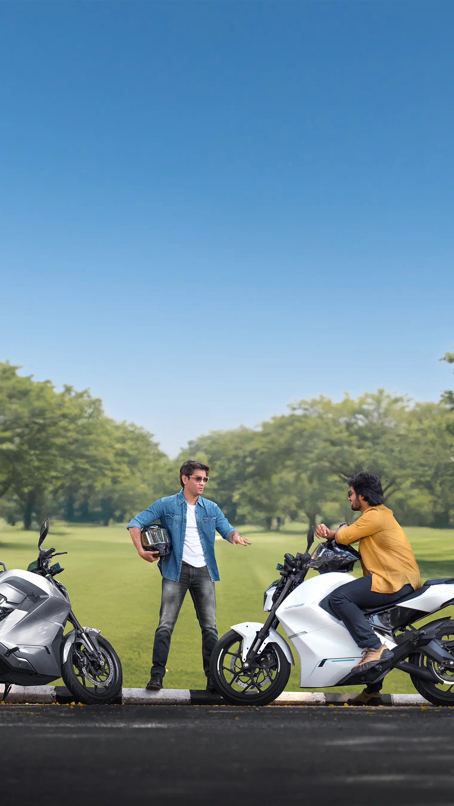 Rider on the Raptee.HV T30 CCS2 fast charging electric streetfighter
