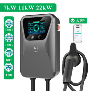 EV Charger AC 7kw 22kW 11kW Type2 NACS CHAdeMO WiFi LCD OCPP NFC